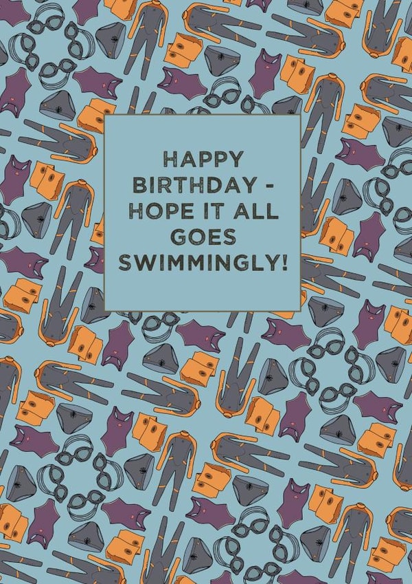 Birthday Card for Swimmer - Swimming Birthday created by Becka Griffin