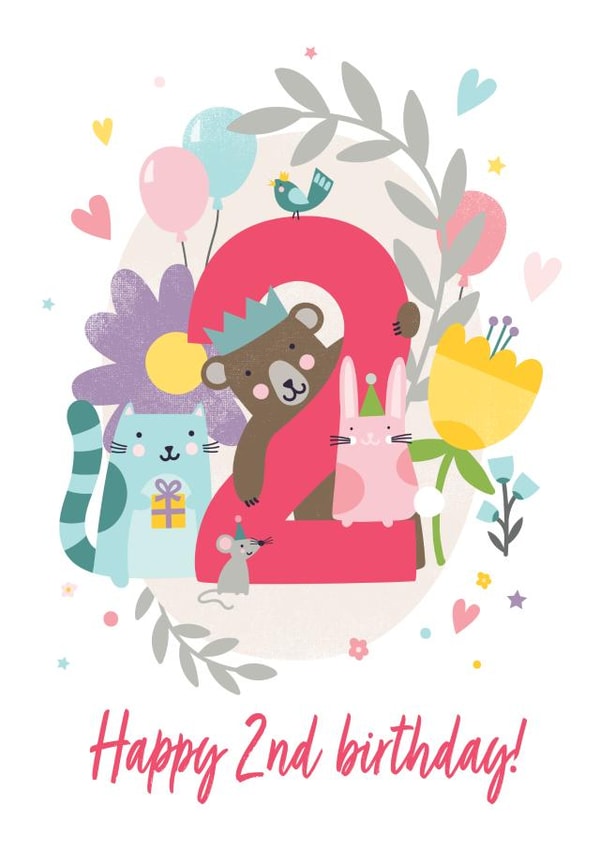 Cute Birthday Card - Furry Friends - 2nd created by Katy Clemmans