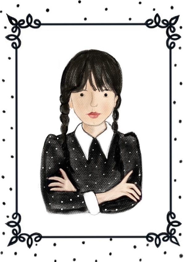 Wednesday Addams created by Love Lucy Illustration
