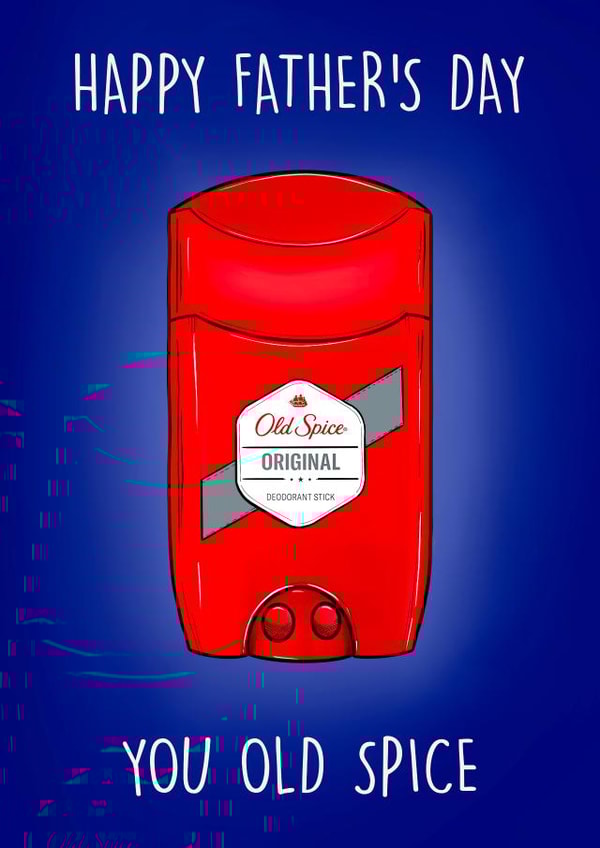 Cheeky Father's Day Card - Old Spice - Deodorant created by Poppy & Mabel