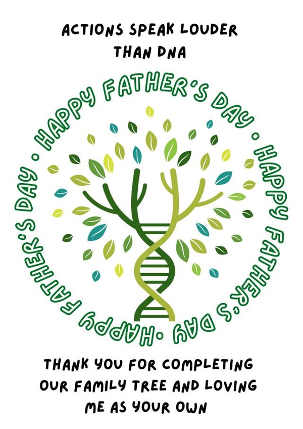 Step Dad Stepdad StepFather Daddy Fathers Day Card Dna Loving me as your own created by Phoenix Fyre Cards