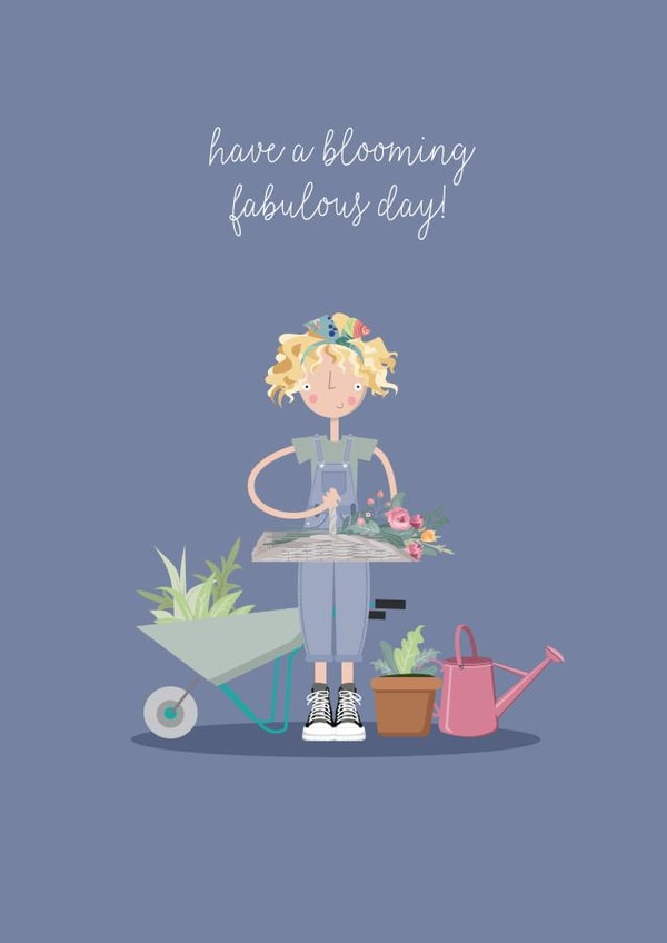 Cute Birthday Card - Gardening - Blooming Fabulous created by Pink Pig