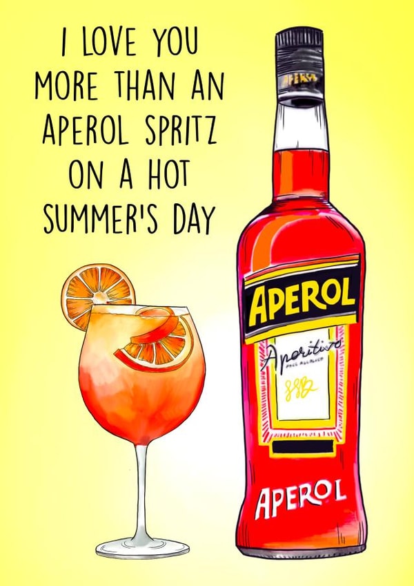 Cute Love Card - Aperol Spritz created by Poppy & Mabel 