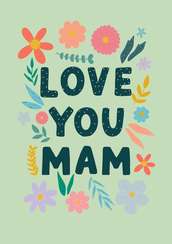 Floral love you mam Mother’s Day card created by Pearl Studio