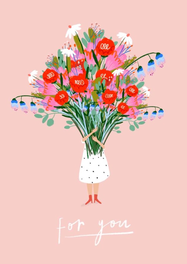 Cute Birthday Card - For You - Flower Bouquet created by Georgia-Maia Illustrations