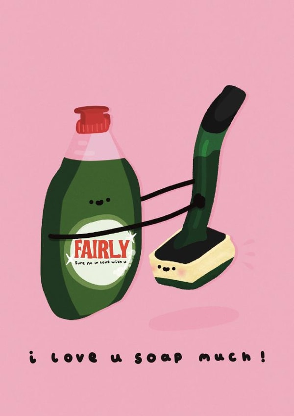 Cute Anniversary Card - Love You Soap Much - Pun created by Laura  Stanyon