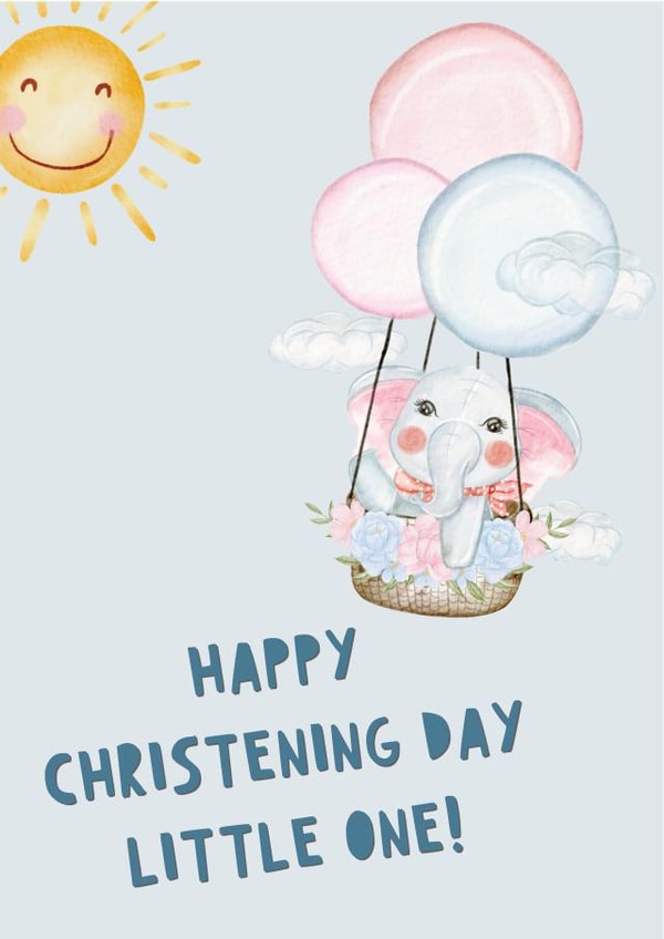 Cute Christening Card - Little One - Balloon created by Nidd And Rigg!