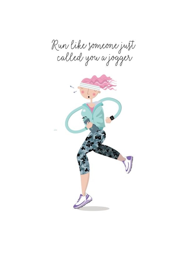 Funny Birthday Card - Female - Runner created by Pink Pig