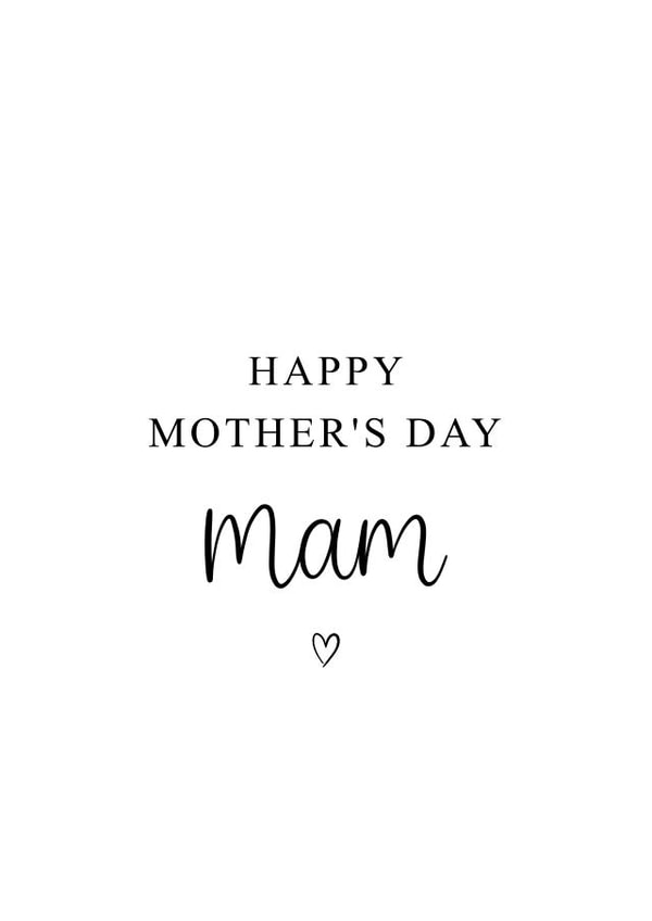 Cute Mother's Day Card - Mam created by Kalm Lettering