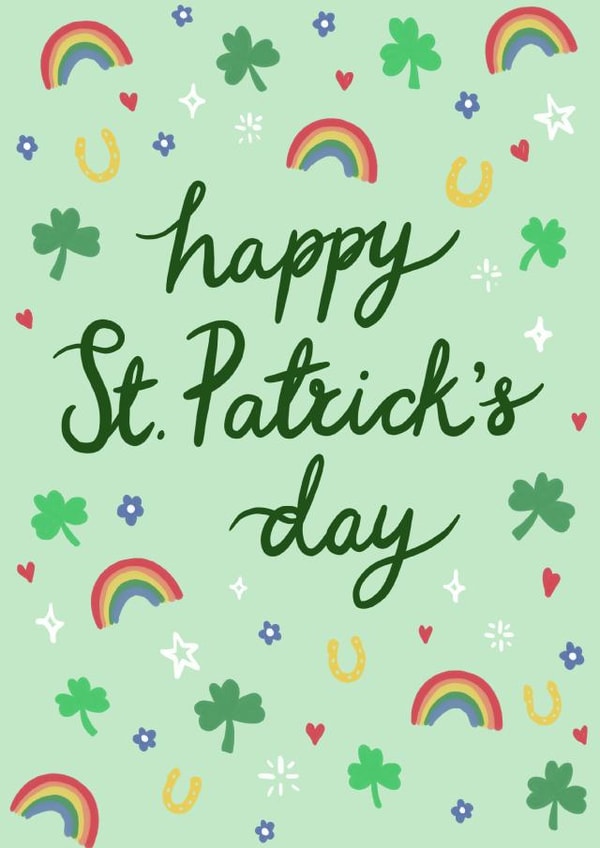 Happy St. Patricks day Card - Ireland - Lucky Shamrock - Paddy's day Card created by Jessie Maeve Studio
