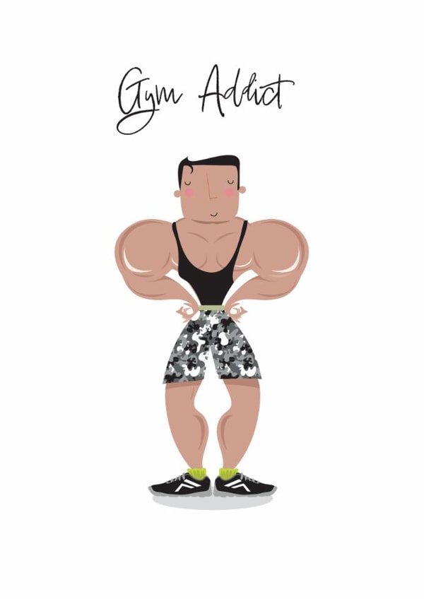 Fitness Birthday Card - Gym Addict created by Pink Pig