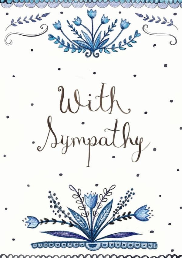 Classic Sympathy Card - Blue Decoration created by Love Lucy Illustration