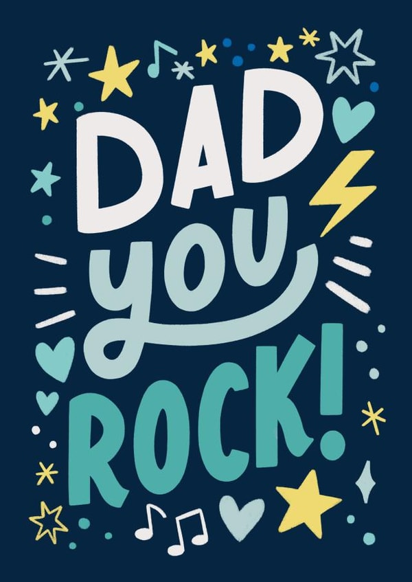 Cute Father's Day Card - Dad, You Rock created by Natalia Gonzalez