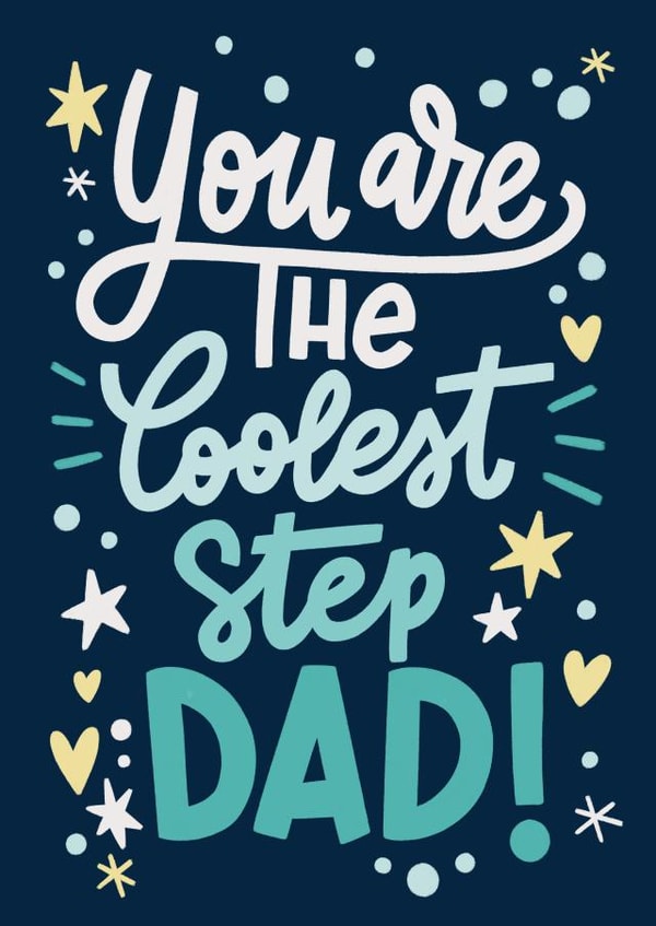 Cute Father's Day Card - Coolest Step Dad created by Natalia Gonzalez