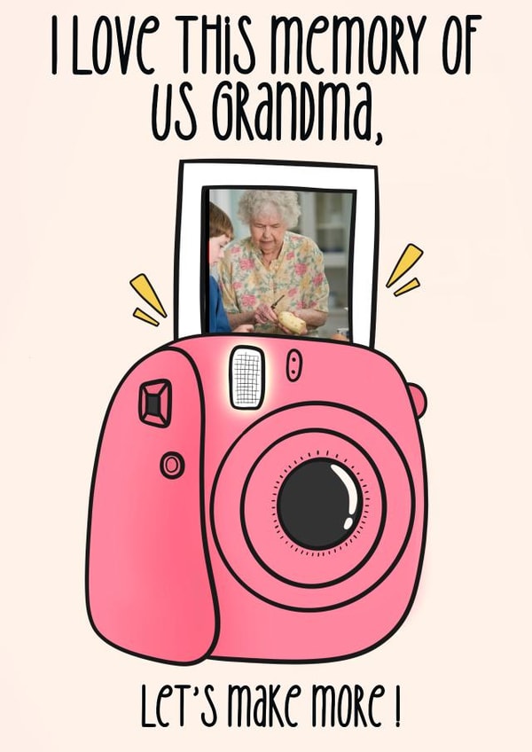 Cute Mother's Day Card - Grandma - Polaroid Camera created by Lisa Wardle