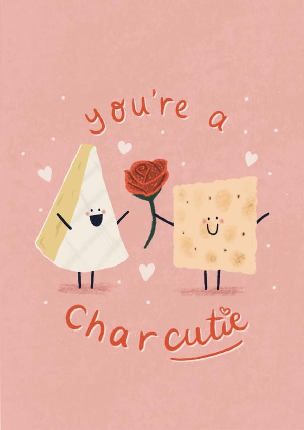Cute anniversary card for significant other - charcuterie board - charcutie created by Lydia Creates