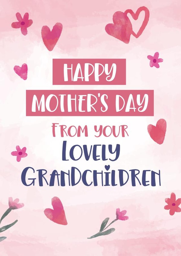 Cute Mother's Day Card - From the Grandchildren - Flowers created by Geordies Love Gin
