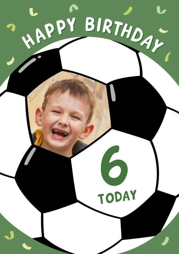 Cute Birthday Card - 6th - Kids - Football created by Macie Dot Doodles