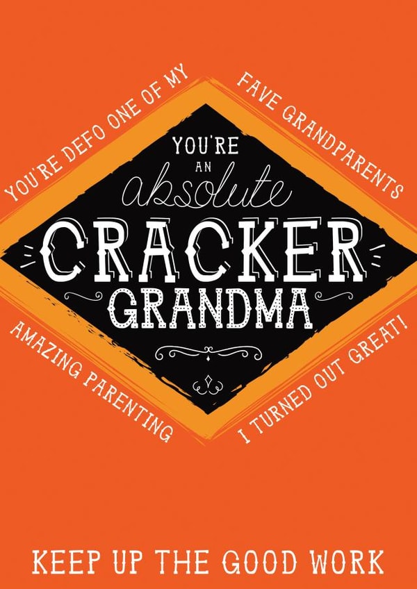 Funny Grandma Jacobs Cracker Card - You're an absolute cracker created by  la la la     Designs
