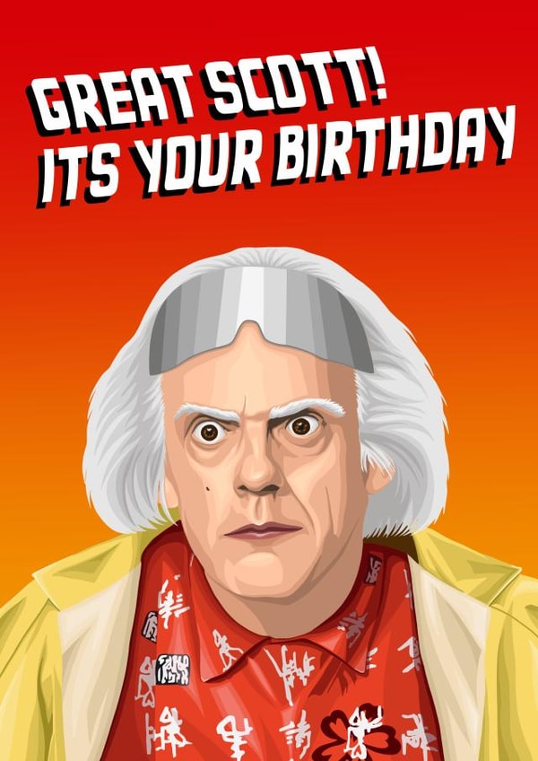 Back to the Future Doc Brown card created by Ped Designs