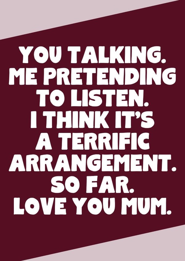 Funny birthday Card For Mum or Mother's Day Card - Love You Mum created by SixElevenCreations