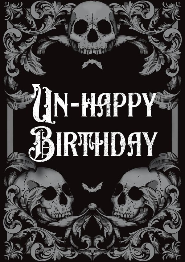 Unhappy Birthday gothic birthday card created by Foxx & Raccoon