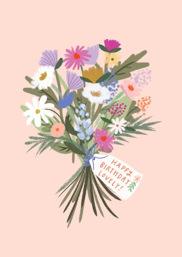 Pretty Birthday Card - Happy Birthday Lovely! created by Martha Ratcliff Illustration