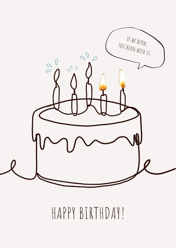 Hunger Games Inspired Birthday Card - If We Burn created by BEX