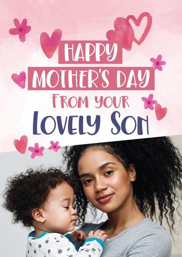 Pretty Mother's Day Card - From your Lovely Son created by Geordies Love Gin