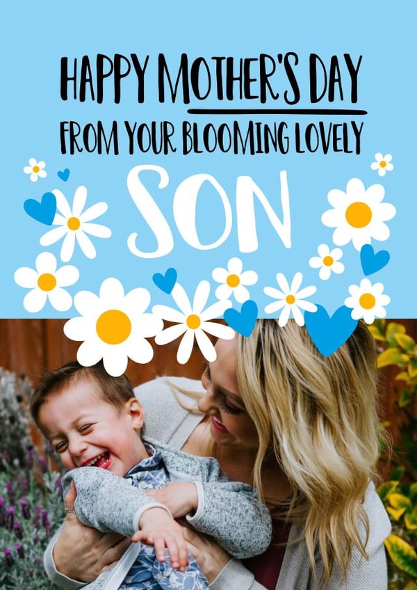 Pretty Mother's Day Card - Blooming Lovely Son created by Superlush Cards