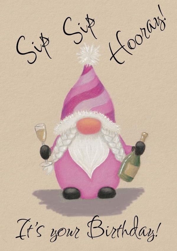 Cute birthday card for the Fizz-loving girl in your life. created by Alex M Illustrates