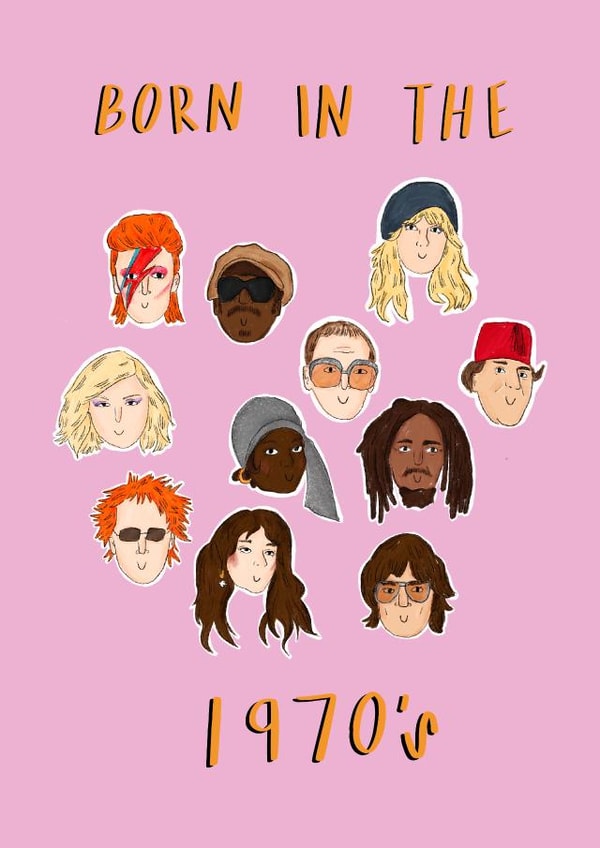 Groovy Birthday Card - 1970’s - Famous Faces created by Isabella