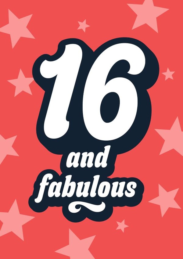 Cute Birthday Card - 16th - Fabulous created by Blush & Blossom