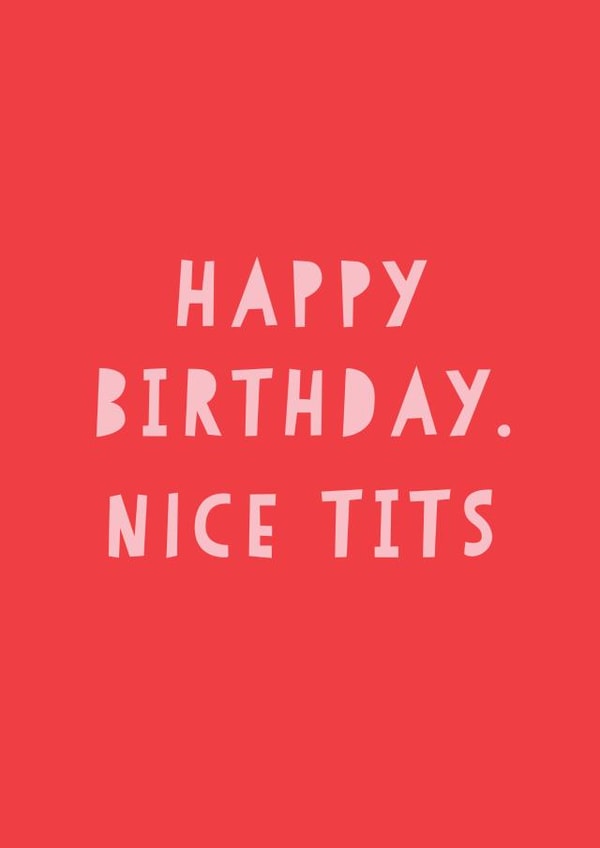 A birthday card for the other half with nice tits. created by Russet and Gray