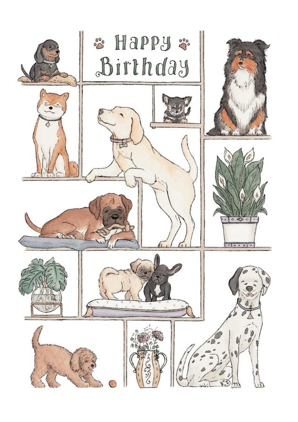 Happy Birthday Puppy-Lover! Birthday Card created by Erlenmeyer