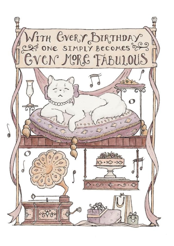 Simply Fabulous! Birthday Card for Cat Lovers created by Erlenmeyer