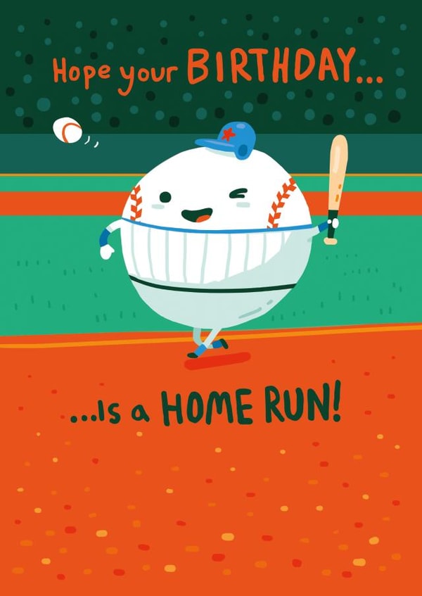 Cute and Funny Birthday Card - Home Run - Baseball created by SteJDesigns