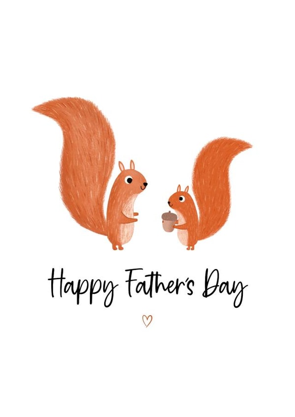 Cute Father's Day Card - Squirrels created by Kalm Lettering