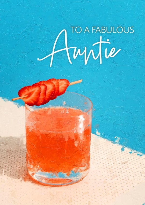 Cute Card For Auntie - Cocktail By The Pool - To A Fabulous Auntie created by eight-day parade