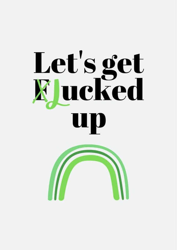 Let's get lucked up your naughty good luck/ congratulations card created by Tanya Pyrka