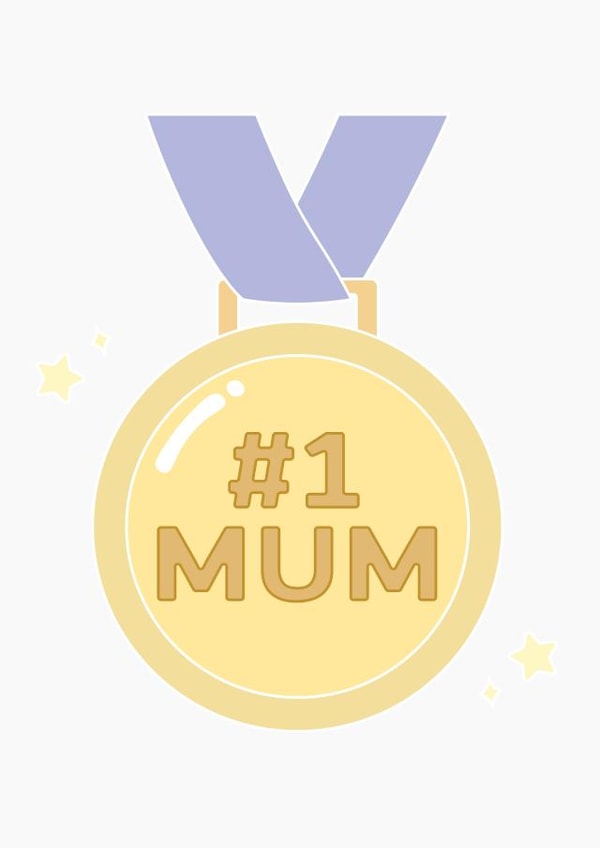 Cute card for the best Mum - Number one Mum created by Helen Stephanie Design