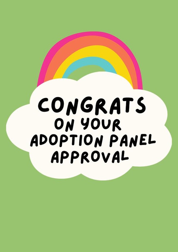 Celebratory Adoption Panel Approval Card - Rainbow Cloud- For New Adopters created by Stove