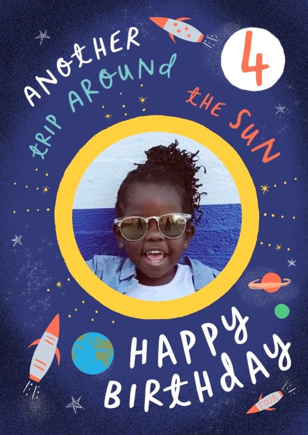 Cute Birthday Card - 4th - Another Year Around the Sun created by patternmuse
