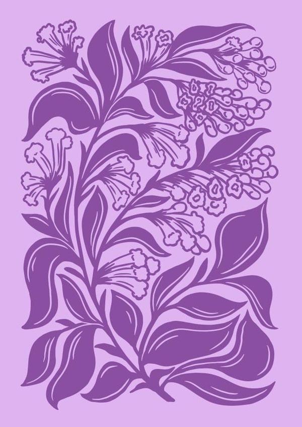Flower Greeting Card - Lilac Botanical Illustration created by Banksia Creative