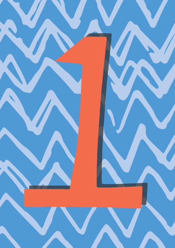 First Birthday Card - simple zig zag 1 today card created by Becka Griffin