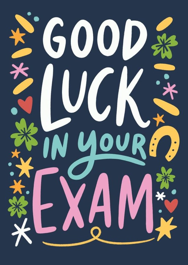 Cute Good Luck Card - Exams created by Natalia Gonzalez