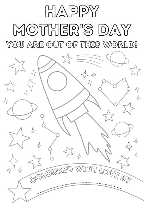 Colour in Mother's Day Card - colouring card - From the kids - Mummy - Grandma created by Happy Gifting Studio