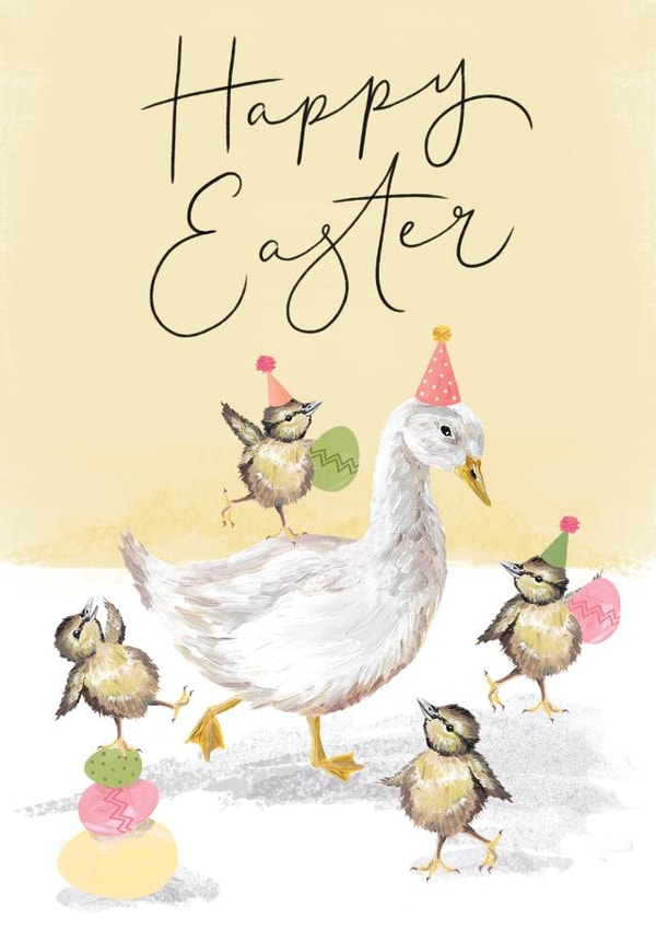 Cute Easter Card - Goose and Chick created by Making Meadows Ltd