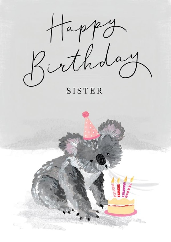 Cute Birthday Card - Sister - Koala created by Making Meadows Ltd