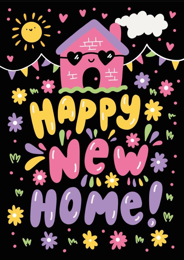 Happy New Home Card - Cute and fun house - Congratulations created by @studio27eleven